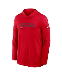 Nike Men's Red Houston Texans Sideline Pure Fury Performance Long Sleeve Hoodie T-Shirt