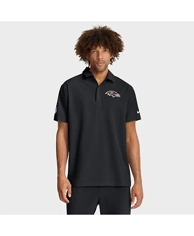 Nike Men's Black Baltimore Ravens Sideline City Pride Woven Performance Polo Shirt