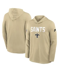 Nike Men's Gold New Orleans Saints Sideline Alt Pack Dri-fit Lightweight Hooded T-Shirt