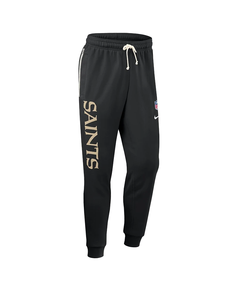 Nike Men's Black New Orleans Saints Sideline Standard Issue Ground Game Dri-fit Taper Pants