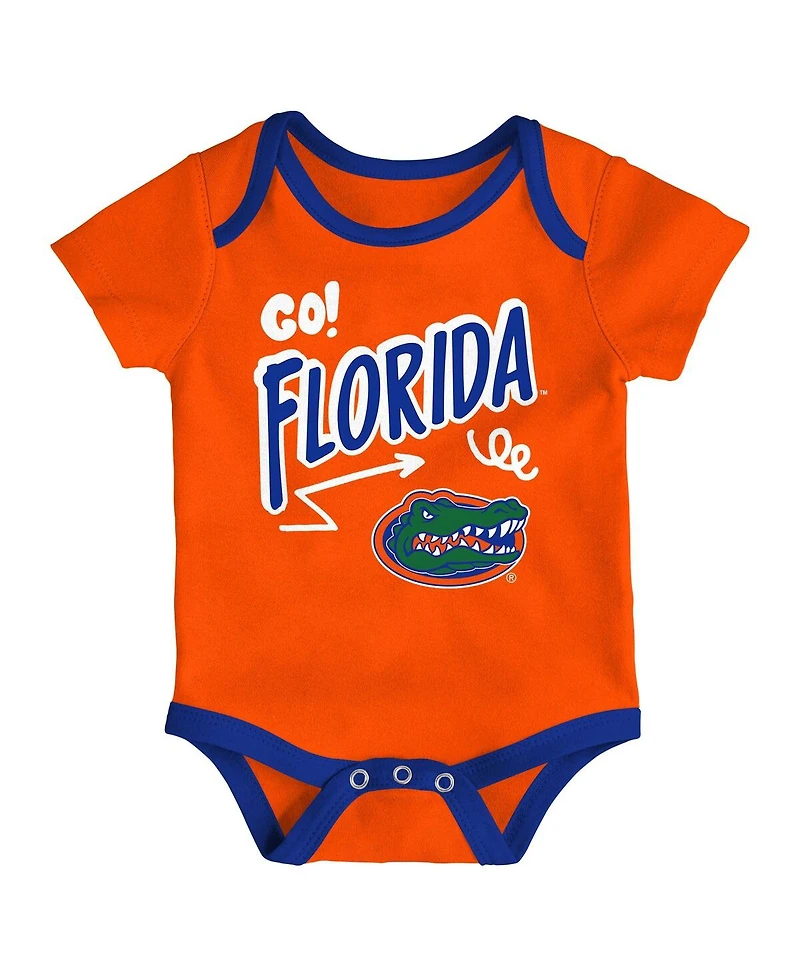 Outerstuff Baby Boys and Girls 3-Pack Florida Gators All Day Play Bodysuit Set