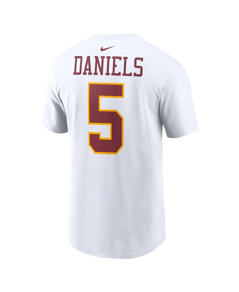 Nike Men's Jayden Daniels White Washington Commanders Player Name Number T-Shirt