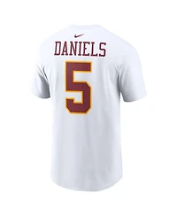 Nike Men's Jayden Daniels White Washington Commanders Player Name Number T-Shirt