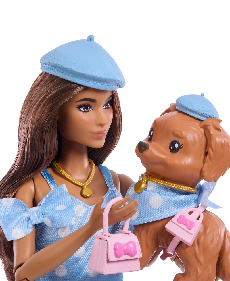 Barbie Twinning Looks Fashion Doll with Pet Dog Matching Clothes Accessories