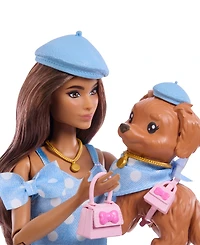 Barbie Twinning Looks Fashion Doll with Pet Dog Matching Clothes Accessories