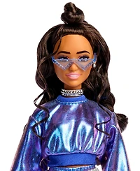 Barbie Deluxe Style Fashion Doll 7 in Metallic Blue Top and Skirt with Accessories