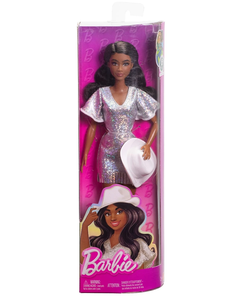 Barbie Fashionistas Doll 239 in Sparkly Dress with Cowboy Hat and Boots