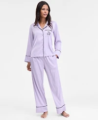 I.n.c. International Concepts Women's Printed Satin Long Pajama Set, Macy's Exclusive