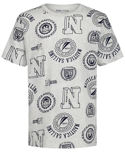 Nautica Big Boys Mixed Print Short Sleeve T-Shirt