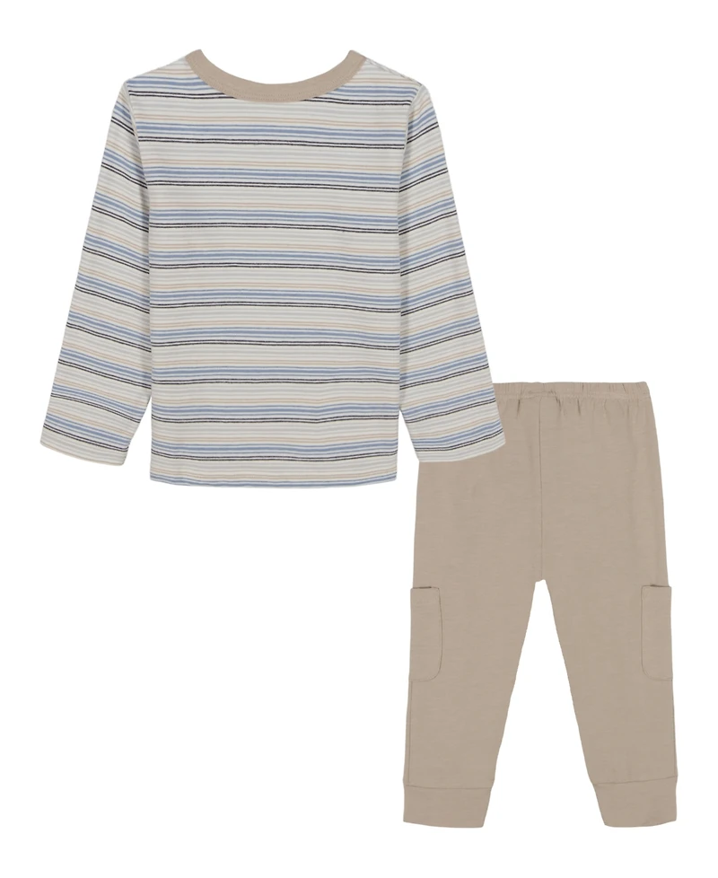Calvin Klein Baby Boys 2-Piece Striped T-Shirt and Knit Joggers Set
