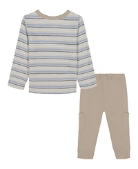 Calvin Klein Baby Boys 2-Piece Striped T-Shirt and Knit Joggers Set
