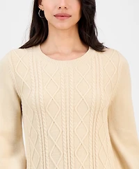 Sandra Darren Women's Cable-Knit Long-Sleeve Sweater Dress