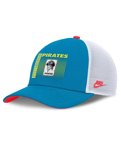 Nike Men's Teal Pittsburgh Pirates Neon 90s Rise Structured Performance Adjustable Trucker Hat