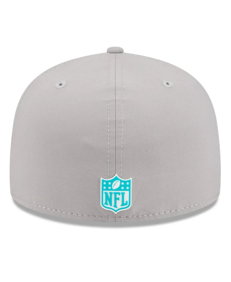 New Era Men's Gray Miami Dolphins 2025 Sideline 59FIFTY Fitted Hat