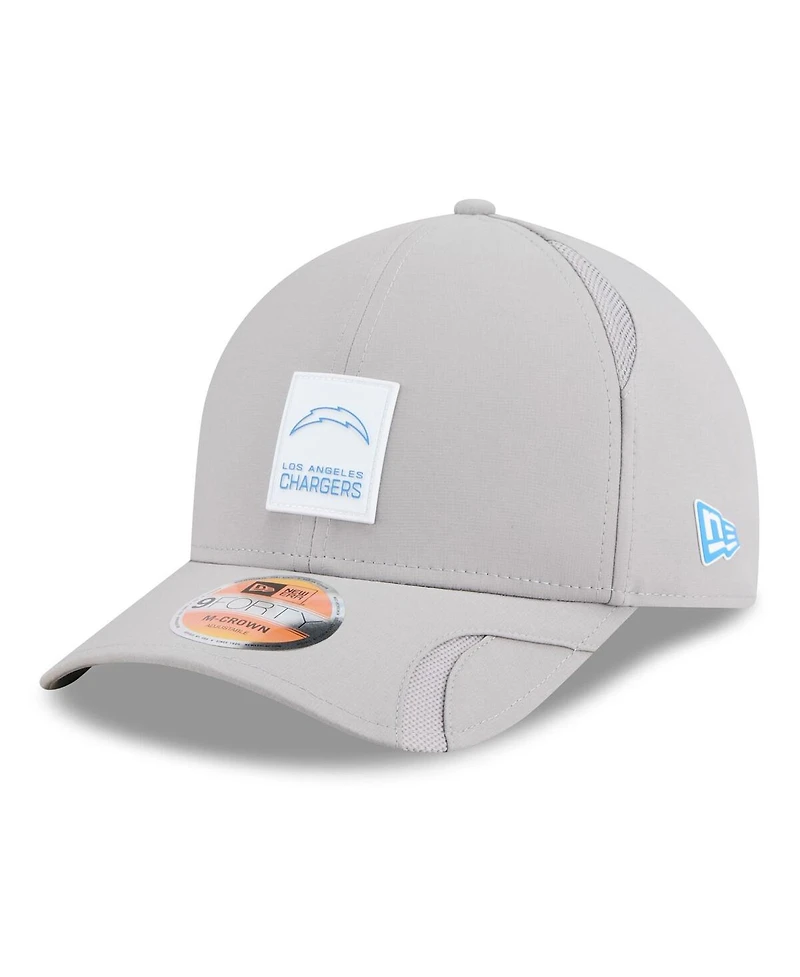 New Era Men's Gray Los Angeles Chargers 2025 Sideline M-crown 9FORTY Adjustable Hat