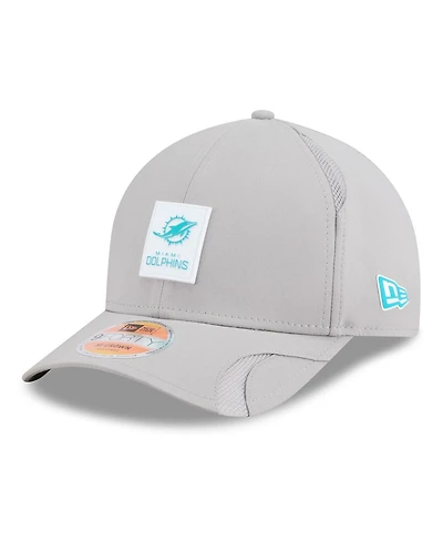 New Era Men's Gray Miami Dolphins 2025 Sideline M-crown 9FORTY Adjustable Hat