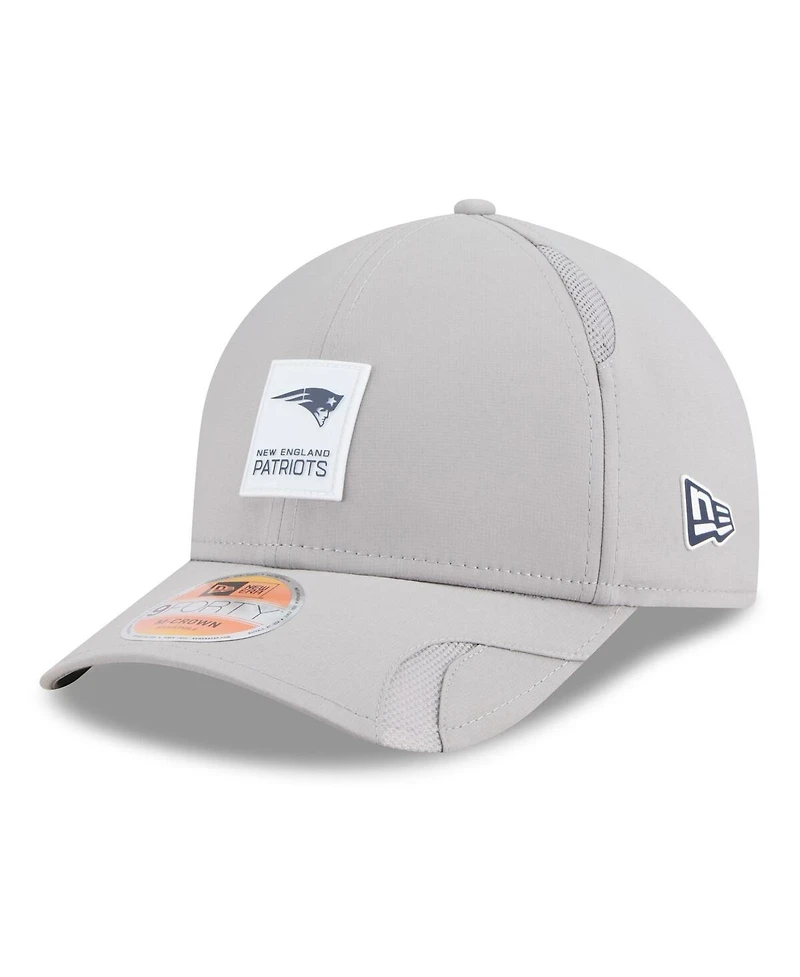 New Era Men's Gray New England Patriots 2025 Sideline M-crown 9FORTY Adjustable Hat