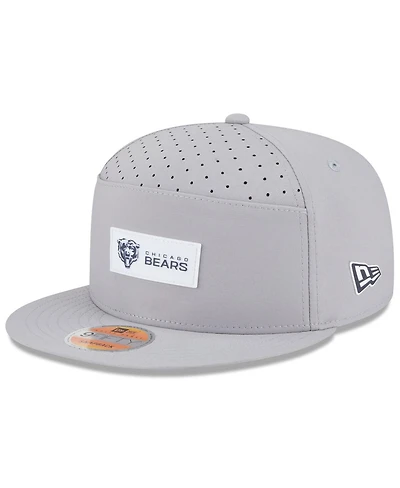 New Era Men's Gray Chicago Bears 2025 Sideline Split Panel 9FIFTY Snapback Hat
