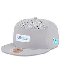 New Era Men's Gray Detroit Lions 2025 Sideline Split Panel 9FIFTY Snapback Hat