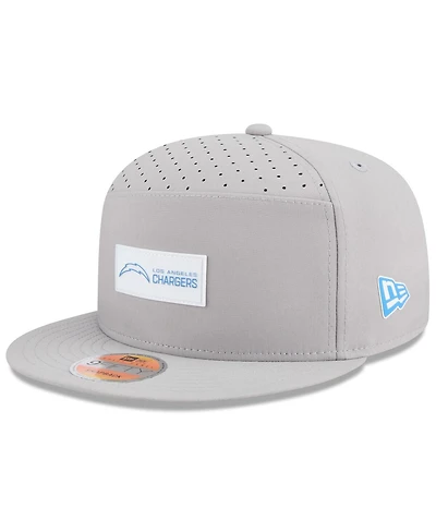 New Era Men's Gray Los Angeles Chargers 2025 Sideline Split Panel 9FIFTY Snapback Hat