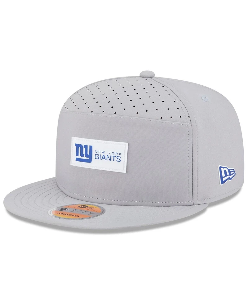 New Era Men's Gray New York Giants 2025 Sideline Split Panel 9FIFTY Snapback Hat