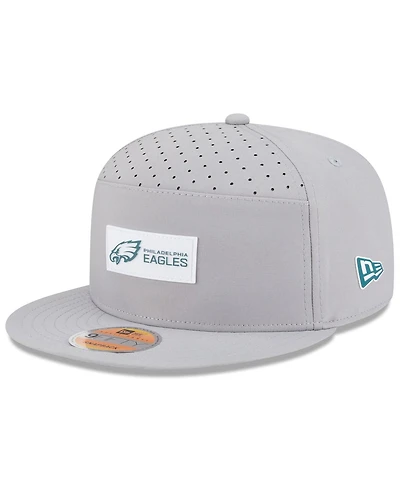 New Era Men's Gray Philadelphia Eagles 2025 Sideline Split Panel 9FIFTY Snapback Hat