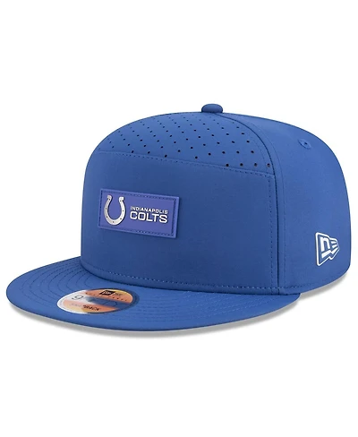 New Era Men's Royal Indianapolis Colts 2025 Sideline Split Panel 9FIFTY Snapback Hat