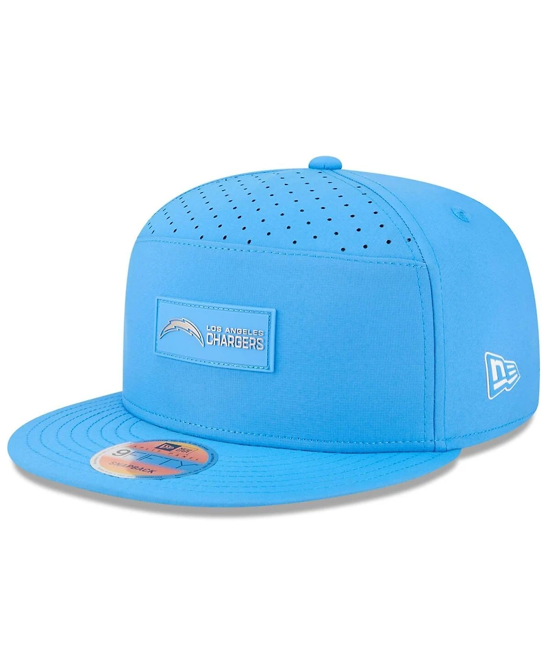 New Era Men's Powder Blue Los Angeles Chargers 2025 Sideline Split Panel 9FIFTY Snapback Hat