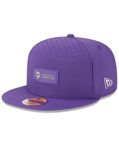 New Era Men's Purple Minnesota Vikings 2025 Sideline Split Panel 9FIFTY Snapback Hat