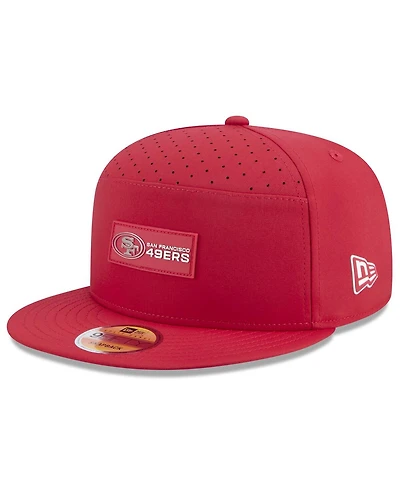 New Era Men's Scarlet San Francisco 49ers 2025 Sideline Split Panel 9FIFTY Snapback Hat