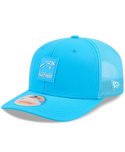 New Era Men's Blue Carolina Panthers 2025 Sideline 9SEVENTY Trucker Adjustable Hat
