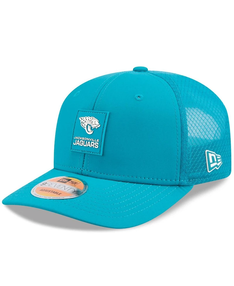 New Era Men's Teal Jacksonville Jaguars 2025 Sideline 9SEVENTY Trucker Adjustable Hat