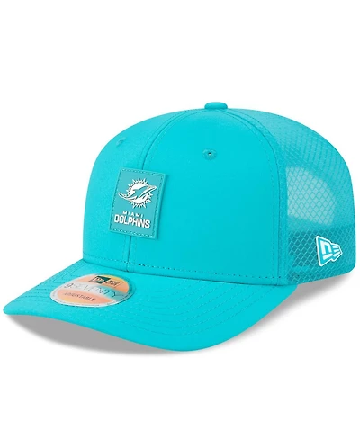 New Era Men's Aqua Miami Dolphins 2025 Sideline 9SEVENTY Trucker Adjustable Hat