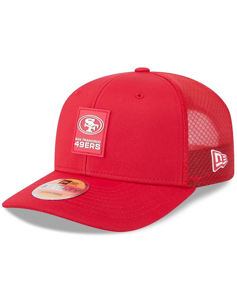 New Era Men's Scarlet San Francisco 49ers 2025 Sideline 9SEVENTY Trucker Adjustable Hat