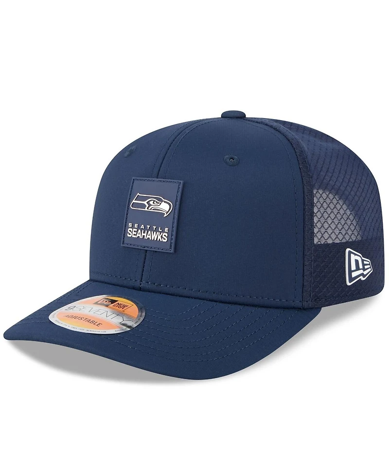 New Era Men's College Navy Seattle Seahawks 2025 Sideline 9SEVENTY Trucker Adjustable Hat