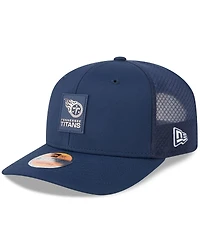 New Era Men's Navy Tennessee Titans 2025 Sideline 9SEVENTY Trucker Adjustable Hat