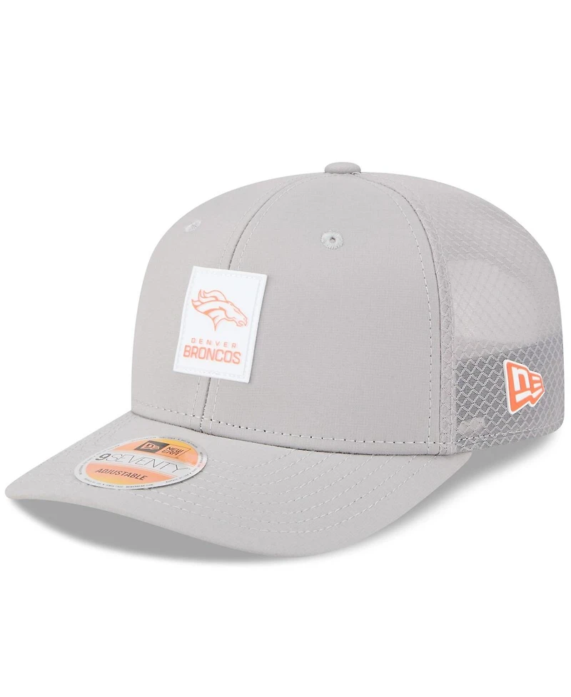New Era Men's Gray Denver Broncos 2025 Sideline 9SEVENTY Adjustable Trucker Hat
