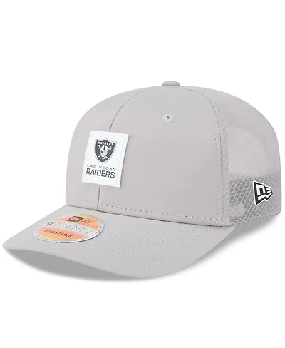 New Era Men's Gray Las Vegas Raiders 2025 Sideline 9SEVENTY Adjustable Trucker Hat