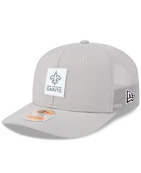 New Era Men's Gray New Orleans Saints 2025 Sideline 9SEVENTY Adjustable Trucker Hat
