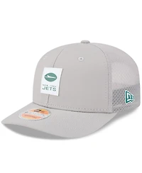 New Era Men's Gray New York Jets 2025 Sideline 9SEVENTY Adjustable Trucker Hat