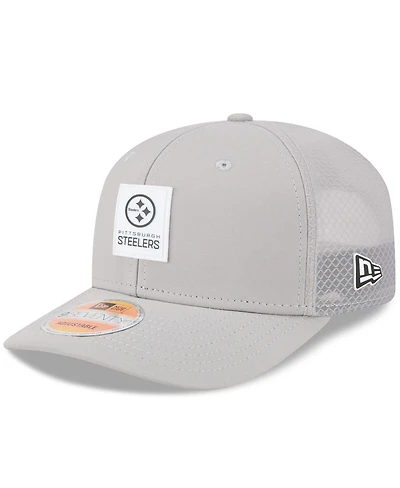 New Era Men's Gray Pittsburgh Steelers 2025 Sideline 9SEVENTY Adjustable Trucker Hat