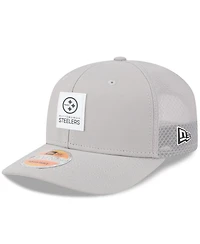 New Era Men's Gray Pittsburgh Steelers 2025 Sideline 9SEVENTY Adjustable Trucker Hat