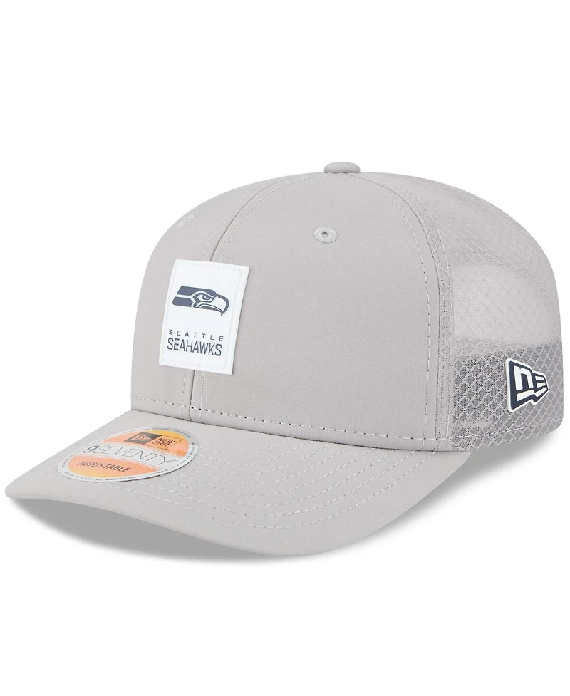 New Era Men's Gray Seattle Seahawks 2025 Sideline 9SEVENTY Adjustable Trucker Hat
