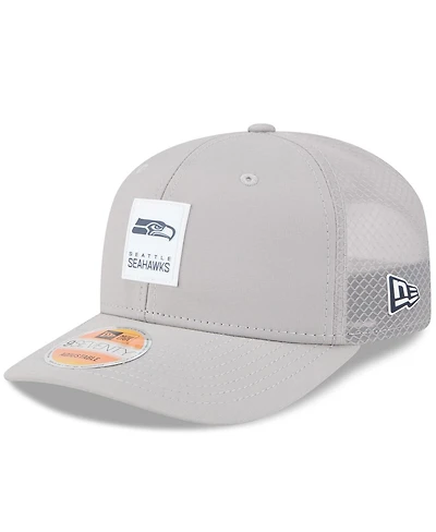 New Era Men's Gray Seattle Seahawks 2025 Sideline 9SEVENTY Adjustable Trucker Hat