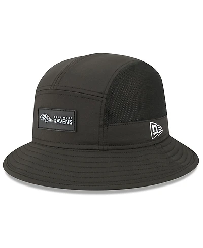 New Era Men's Black Baltimore Ravens 2025 Sideline Bucket Hat