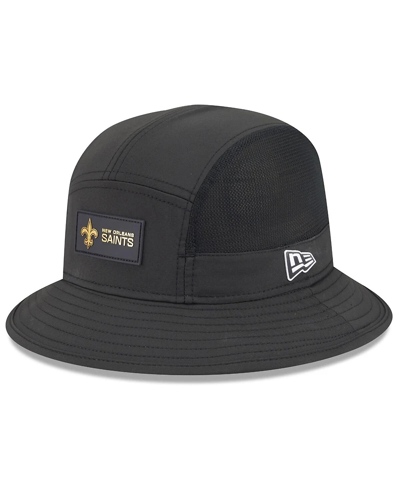New Era Men's Black Orleans Saints 2025 Sideline Bucket Hat
