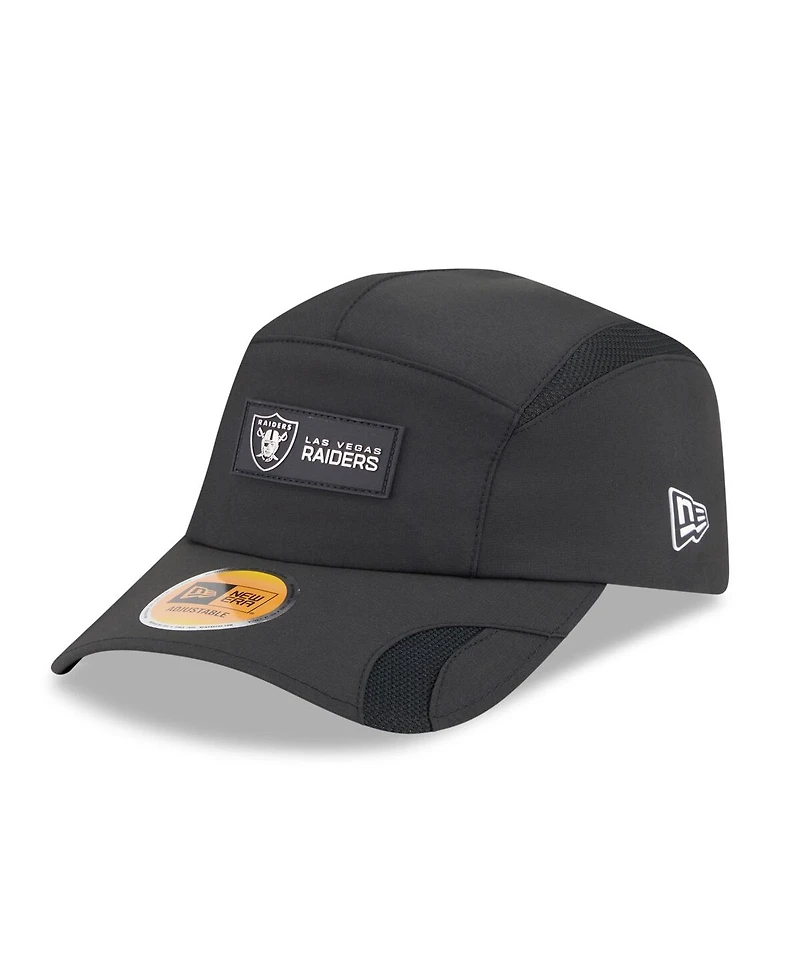 New Era Men's Black Las Vegas Raiders 2025 Sideline Runner Adjustable Hat