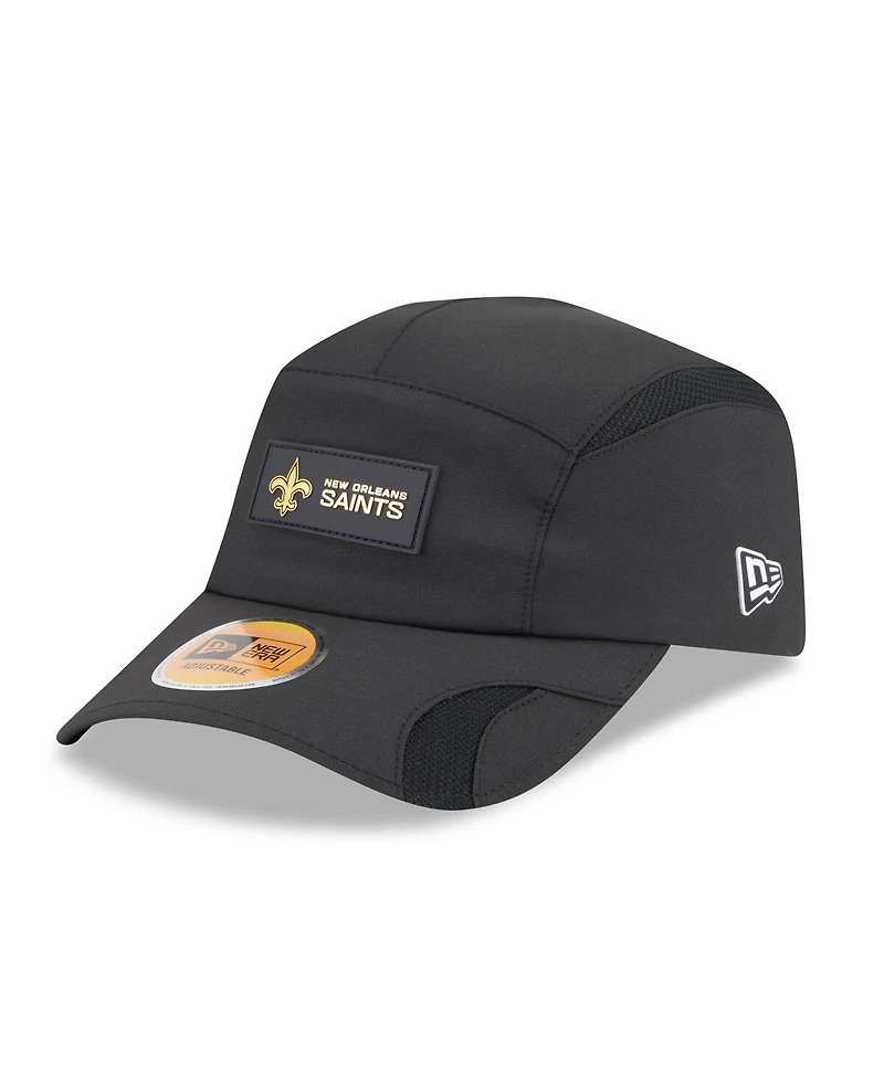 New Era Men's Black New Orleans Saints 2025 Sideline Runner Adjustable Hat