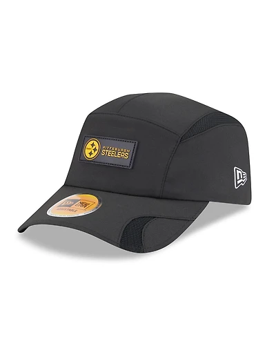 New Era Men's Black Pittsburgh Steelers 2025 Sideline Runner Adjustable Hat