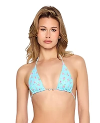 Beach Bunny Swimwear Women's Shell-Link Triangle Bikini Top